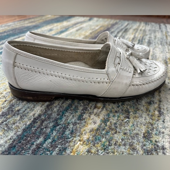 Johnston & Murphy Men’s Vintage #15-83 White Woven Loafers with Tassels Sz 10M - Picture 5 of 8